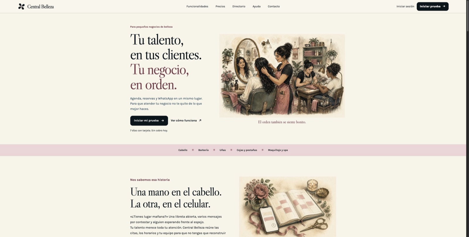 Central Belleza public page, the public brand of The Barber Central.